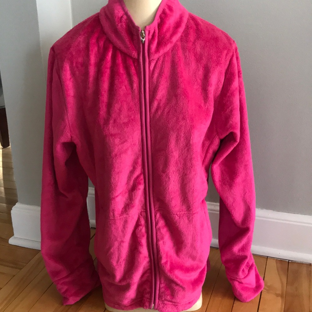 Dakini fuschia soft fleece zip front jacket XL